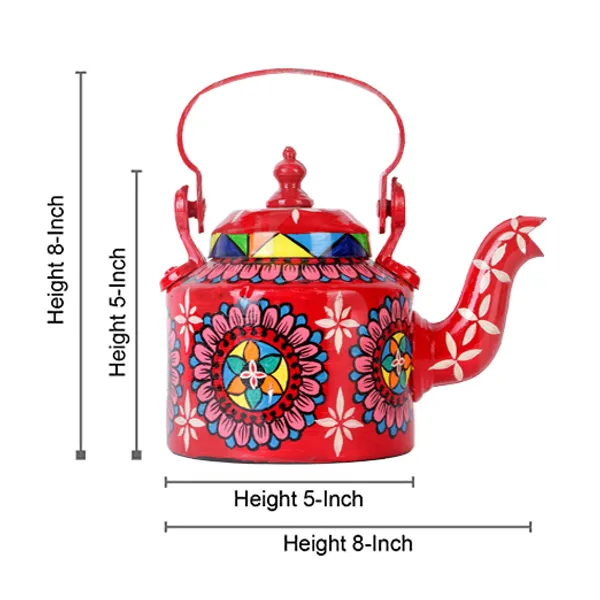 INDHA_Handpainted_Aluminium_Decorative_Kettle_1L_|_Multicolour_Ethnic_Tabletop_Décor_|_Travel_Gift_for_Friends_Going_Abroad_&_Relatives