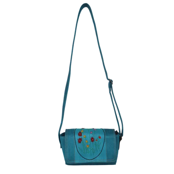 Indha_Aquamarine_Blue_Hand_Embroidered_Floral_Box_Shape_Shoulder_Bag_for_Women|Dupian_Silk