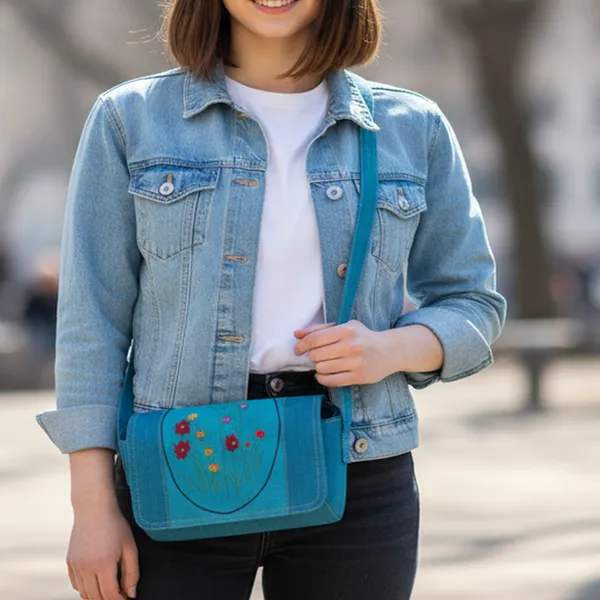 Indha_Aquamarine_Blue_Hand_Embroidered_Floral_Box_Shape_Shoulder_Bag_for_Women|Dupian_Silk