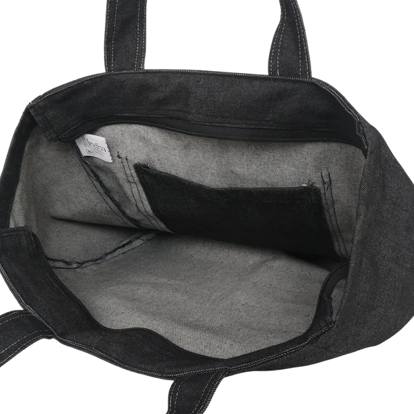 Indha_Black_Denim_Hand_Embroidered_Tote_Bag_|_Abstract_Motif_Sustainable_Carry_Bag|Stone_Wash_Look