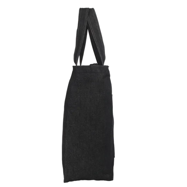 Indha_Black_Denim_Hand_Embroidered_Tote_Bag_|_Abstract_Motif_Sustainable_Carry_Bag|Stone_Wash_Look