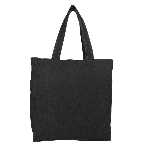 Indha_Black_Denim_Hand_Embroidered_Tote_Bag_|_Abstract_Motif_Sustainable_Carry_Bag|Stone_Wash_Look