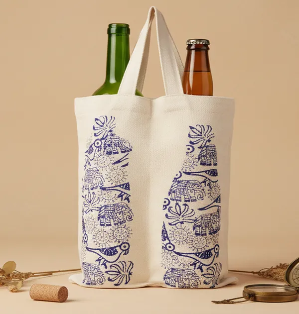 Indha_Contemporary_Block_Printed_Bottle_Carry_Bag_|_Premium_Cotton_Canvas_Gift_Bag_for_Bottles
