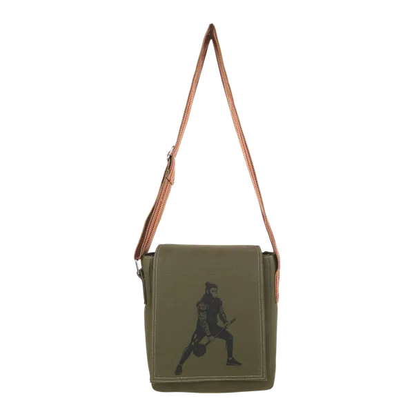 Indha_Crossbody_Bag_Green_Canvas_|_Lord_Hanuman_Tattoo_Art_Motif_Trendy_Rugged_Look_Bag