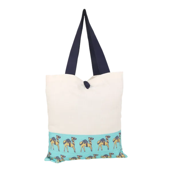Indha_Everyday_Cotton_Tote_Bag_with_Camel_Print_|_Eco-Friendly_Reusable_Carry_Bag