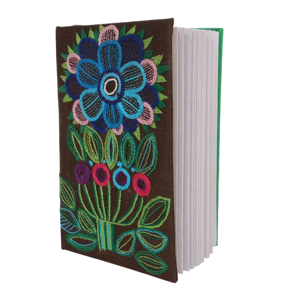 Indha_Floral_Motif_Hand_Embroidered_|Dupian_Silk|_Recycled_Paper_Diary_|_Sustainable_Gift