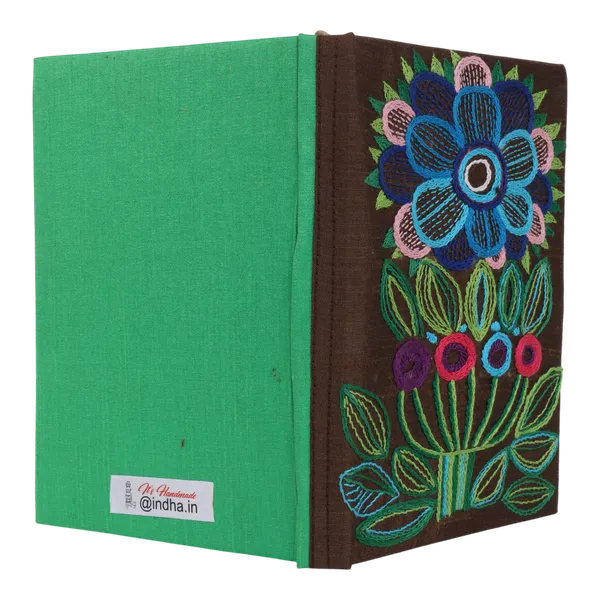 Indha_Floral_Motif_Hand_Embroidered_|Dupian_Silk|_Recycled_Paper_Diary_|_Sustainable_Gift
