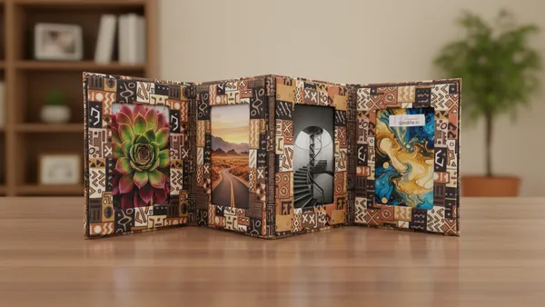 Indha_Fold-Out_Table_Top_Keepsake_Photo_Frame_|_African_Motif_Print_|_Dupion_Silk_Finish_|_Handmade_Desk_Décor_&_Pick-Me-Up_Gift_(5_×_7_Inches)
