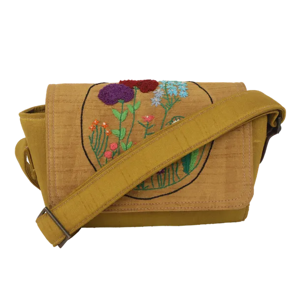Indha_Golden_Hand_Embroidered_Floral_Box_Shoulder_Bag|Artisanal|Craft_Bag|Dupian_Silk