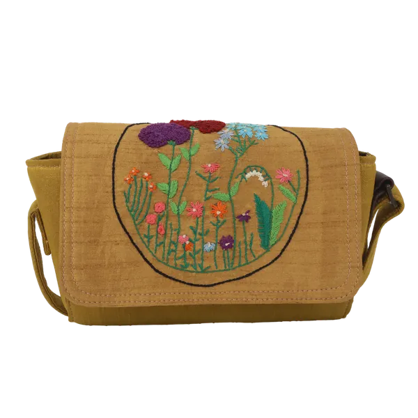 Indha_Golden_Hand_Embroidered_Floral_Box_Shoulder_Bag|Artisanal|Craft_Bag|Dupian_Silk
