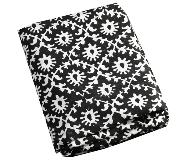 Indha_Hand_Block_Printed_Cotton_Fabric_(3_Meter)_–_Black_&_White_Dancing_Peacock_Design_|_100%_Cotton_Jaipuri_Block_Print_Fabric_for_Dresses,_Kurtis,_Sewing_&_Home_Décor