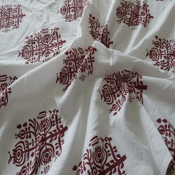 Indha_Hand_Block_Printed_Cotton_Fabric_(3_Mtr)_–_White_Base_with_Maroon_Traditional_Block_Print_|_Soft,,_Multipurpose_Fabric
