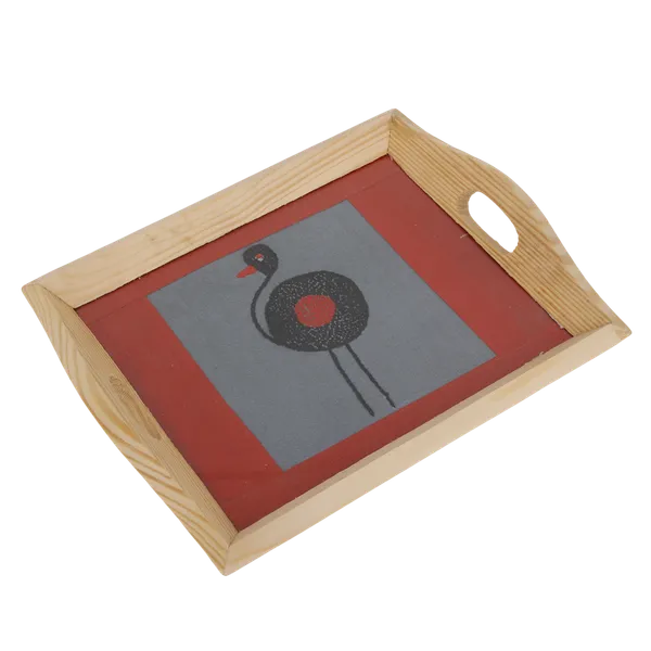 Indha_Hand_Embroidered_Bird_Motif_Pine_Wood_Tray_|_Art_Silk_Fabric_|_Handmade_Decorative_Serving_Tray