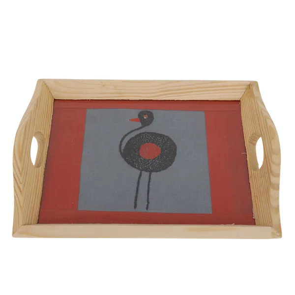 Indha_Hand_Embroidered_Bird_Motif_Pine_Wood_Tray_|_Art_Silk_Fabric_|_Handmade_Decorative_Serving_Tray