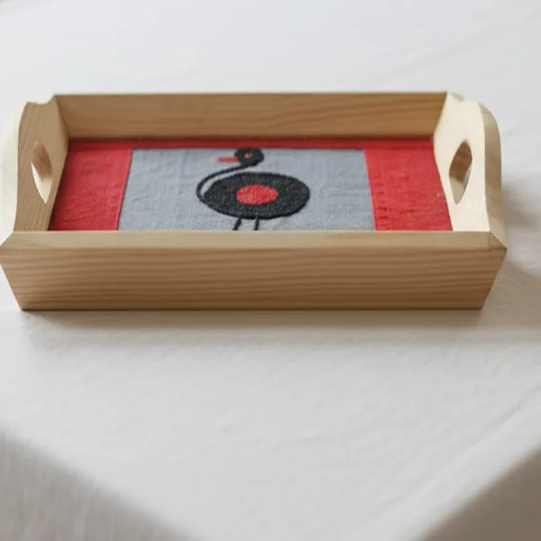 Indha_Hand_Embroidered_Bird_Motif_Pine_Wood_Tray_|_Art_Silk_Fabric_|_Handmade_Decorative_Serving_Tray