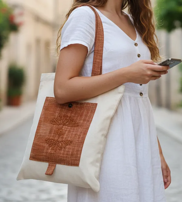 Indha_Hand_Embroidered_Brown_Colour_Cotton_Tote_Bag_|_Eco-Friendly_Foldable_Shopping_Bag_in_Earthy_Brown_&_Off-White|All_Time_Carry_Bag|_Sustainable_Gift