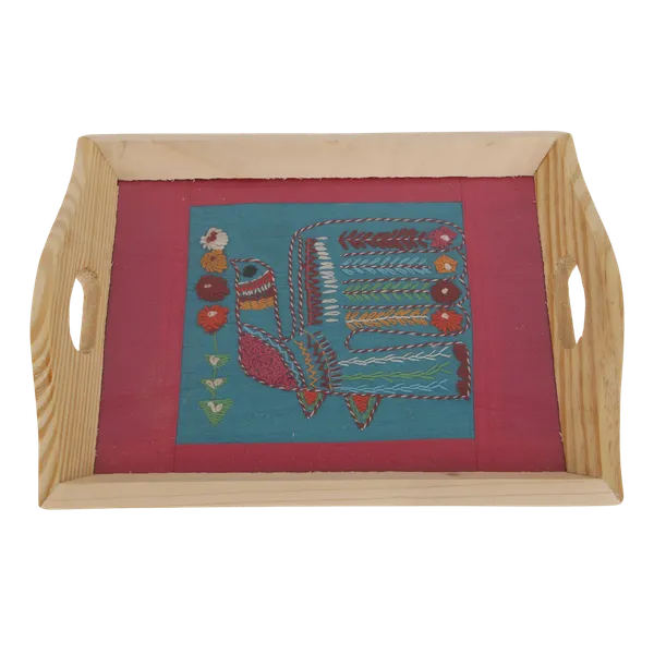 Indha_Hand_Embroidered_Dupion_Silk_Motif_Tray_|_Premium_Pine_Wood_Serving_Tray_|_Handmade_Decorative_Platter_for_Home,_Coffee_Table_&_Festive_Gifting_