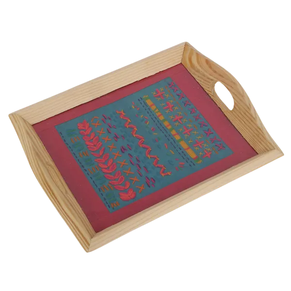 Indha_Hand_Embroidered_Dupion_Silk_Motif_Tray_|_Premium_Pine_Wood_Serving_Tray_|_Handmade_Decorative_Platter_for_Home,_Coffee_Table_&_Festive_Gifting_