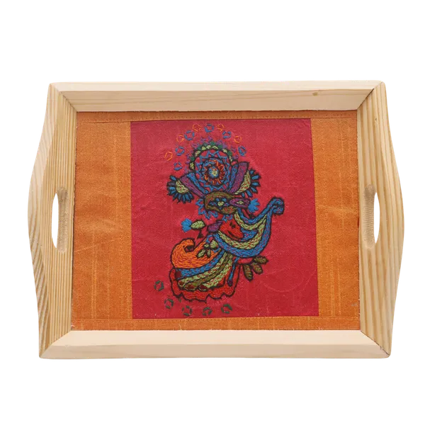 Indha_Hand_Embroidered_Dupion_Silk_Motif_Tray_|_Premium_Pine_Wood_Serving_Tray_|_Handmade_Decorative_Platter_for_Home,_Coffee_Table_&_Festive_Gifting_