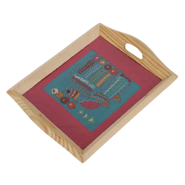 Indha_Hand_Embroidered_Dupion_Silk_Motif_Tray_|_Premium_Pine_Wood_Serving_Tray_|_Handmade_Decorative_Platter_for_Home,_Coffee_Table_&_Festive_Gifting_