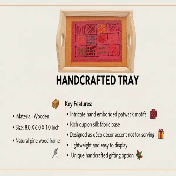 Indha_Hand_Embroidered_Dupion_Silk_Motif_Tray_|_Premium_Pine_Wood_Serving_Tray_|_Handmade_Decorative_Platter_for_Home,_Coffee_Table_&_Festive_Gifting_