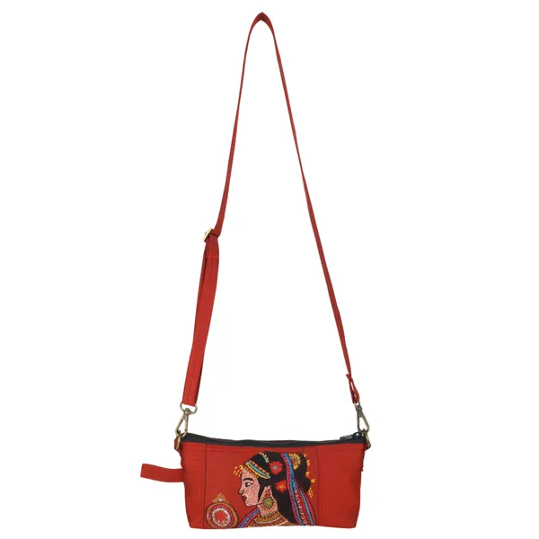 Indha_Hand-Embroidered_Pouch_Cum_Sling_Bag_|_Lady_with_Mirror_Motif_|_2-in-1_Travel_&_Daily_Use_Sling_Purse_|_Handmade_Ethnic_Gift_for_Women