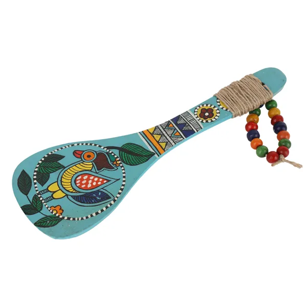 Hand-Painted_Wooden_Spoon_Décor_|_Madhubani-Inspired_Art_|_Beads_&_Jute_Detailing_|_Wooden_Wall_Accent_|_Unique_Souvenir_Gift