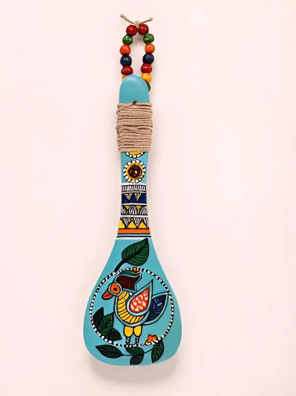 Hand-Painted_Wooden_Spoon_Décor_|_Madhubani-Inspired_Art_|_Beads_&_Jute_Detailing_|_Wooden_Wall_Accent_|_Unique_Souvenir_Gift