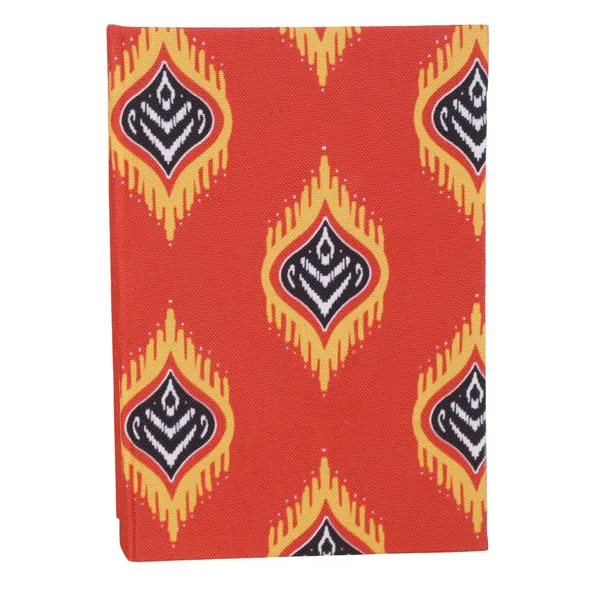 Indha_Handmade_4-in-1_Photo_Frame_Folder_|_Abstract_Print_Dupion_Silk_Cover_|_5_x_7_Inch_Decorative_Photo_Frame_|_Elegant_Gift_for_All_Occasions_(Orange_Flame)