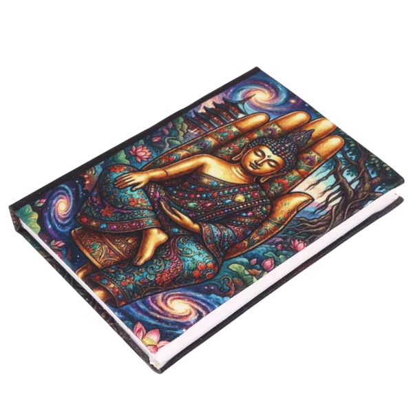 Indha_Handmade_Recycled_Paper_Journal_with_Rich_Lord_Buddha_Print_–_Canvas_Fabric_Cover,_Perfect_Gift_for_Peace_&_Happiness