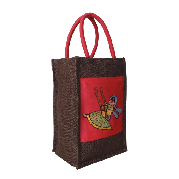 Indha_Jute_Bottle_Bag_with_Exquisite_Lady_on_Swing_Hand_Embroidery_|_Handmade_Eco-Friendly_Gift_Bag