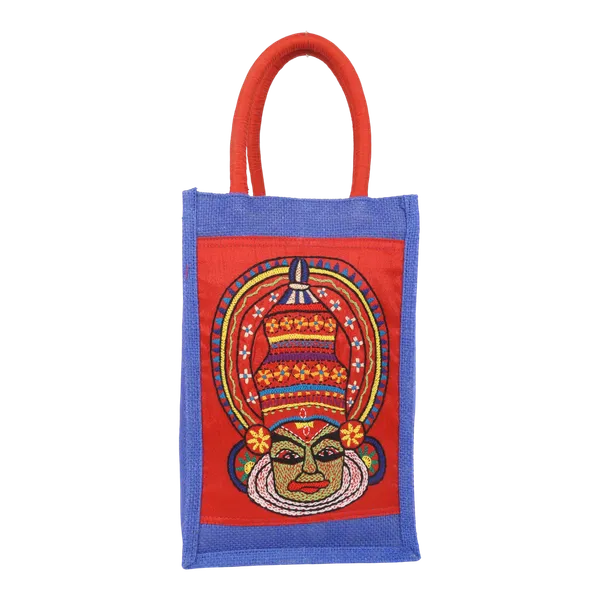 Indha_Jute_Bottle_Bag_with_Kathakali_Face_Hand_Embroidery_|_Handmade_Gift_Bag_for_Employee_&_Festive_Gifting
