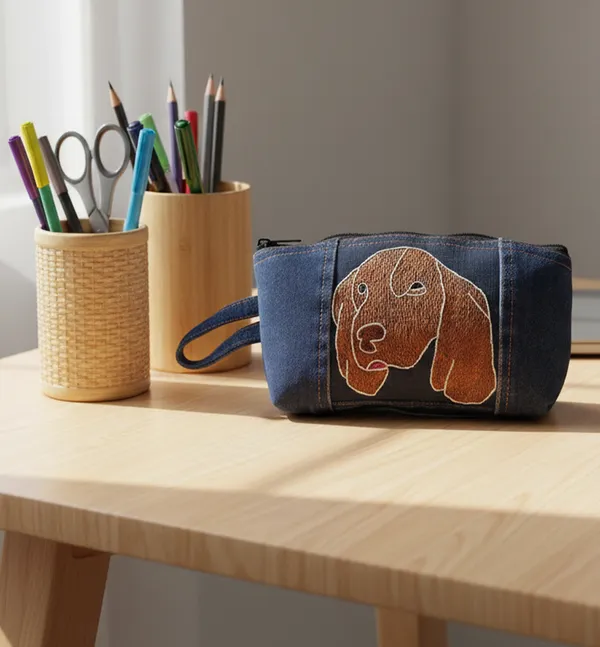 Indha_Premium_Denim_Dog_Embroidered_Zipper_Pouch_–_Cute_Travel_Cosmetic_&_Organizer_Bag_with_Wrist_Strap
