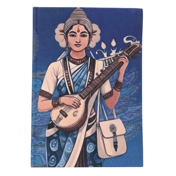 Indha_Saraswati_Wisdom_Diary_–_Handcrafted_Recycled_Paper_Journal_with_Indian_Fusion_Art