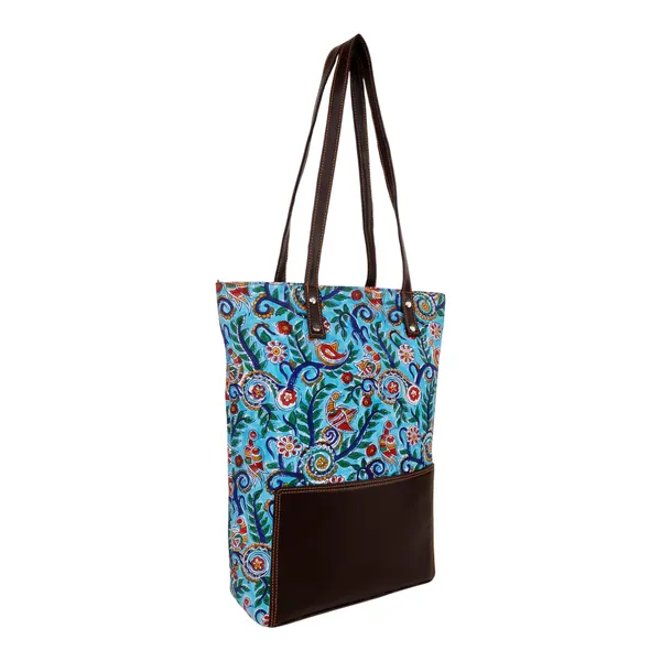 Indha_Women’s_Tote_Bag_|_Blue_Kalamkari_Hand_Block_Printed_Cotton_|_Lightweight_Shoulder_Bag_for_Office,_College,_Shopping_&_Travel