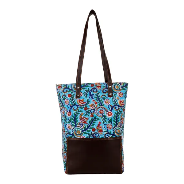 Indha_Women’s_Tote_Bag_|_Blue_Kalamkari_Hand_Block_Printed_Cotton_|_Lightweight_Shoulder_Bag_for_Office,_College,_Shopping_&_Travel