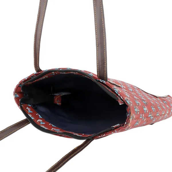 Indha_Women’s_Tote_Bag_|_Maroon_Floral_Hand_Block_Printed_Cotton_|_Lightweight_Shoulder_Bag_for_Office,_College,_Shopping_&_Travel