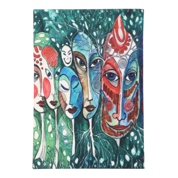 Indha_“Faces_of_Many_Stories_&_Emotions”_Diary_–_Handcrafted_Recycled_Paper_Journal_with_Tribal_Fusion_Art