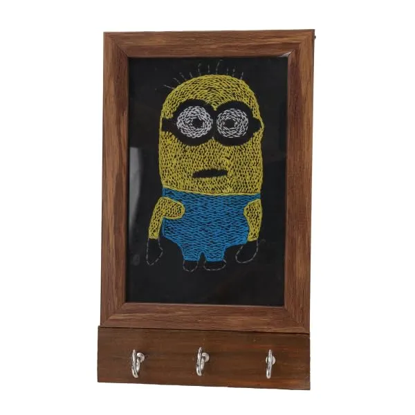 Black_Key_Holder_Hand_Embroidered_Cartoon_Face_Motif