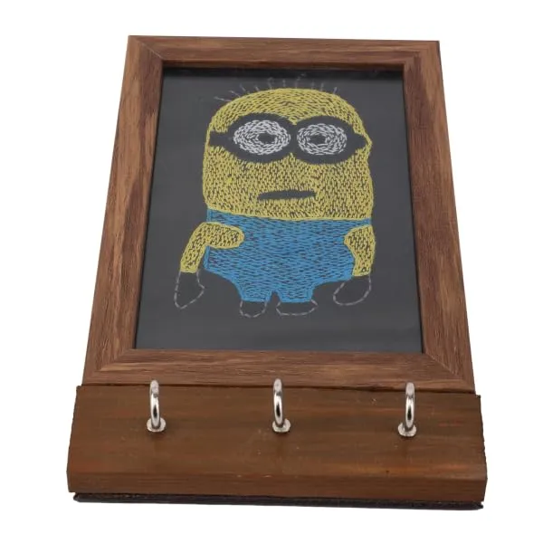 Black_Key_Holder_Hand_Embroidered_Cartoon_Face_Motif