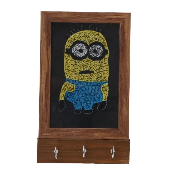 Black_Key_Holder_Hand_Embroidered_Cartoon_Face_Motif