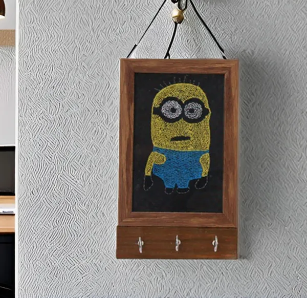 Black_Key_Holder_Hand_Embroidered_Cartoon_Face_Motif