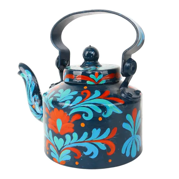 Indha_Hand-Painted_Aluminium_Kettle_�_Floral_Table_D�cor_Showpiece_|_Vintage-Style_Home_Decoration_|_Colourful_Gift_for_Living_Room,_Office_&_Festive_Gifting_|_Handmade_in_India