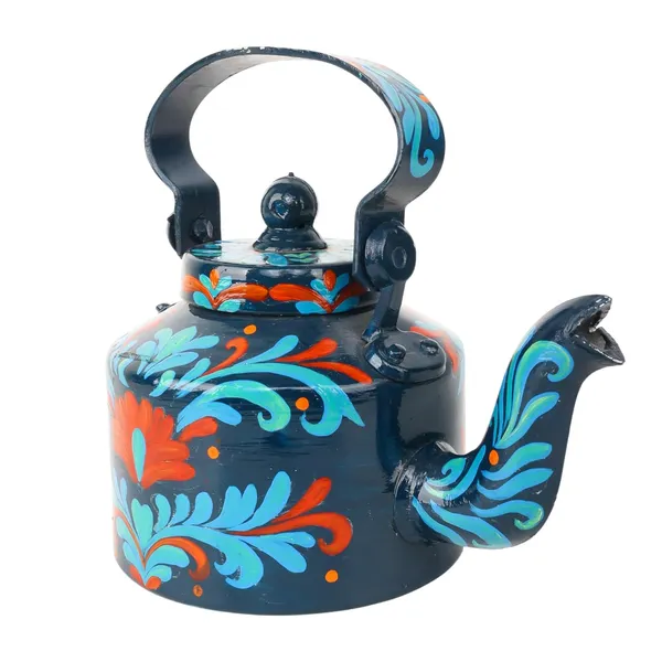 Indha_Hand-Painted_Aluminium_Kettle_�_Floral_Table_D�cor_Showpiece_|_Vintage-Style_Home_Decoration_|_Colourful_Gift_for_Living_Room,_Office_&_Festive_Gifting_|_Handmade_in_India