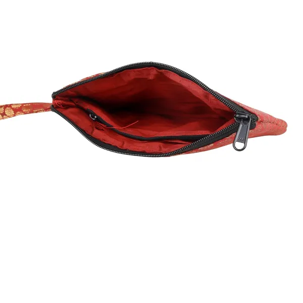 Indha_Handcrafted_Mobile_Case_for_Women_�_Maroon_Silk_Brocade_Wristlet_Pouch_|_Mini_Wallet_with_Mobile_Compartment_|_Slim_Travel_Pouch_for_Phone,_Cash_&_Cards_|_Handmade_in_India