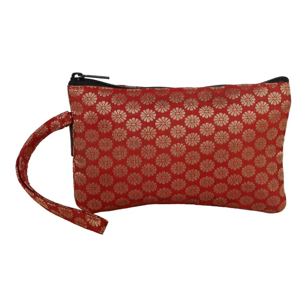 Indha_Handcrafted_Mobile_Case_for_Women_�_Maroon_Silk_Brocade_Wristlet_Pouch_|_Mini_Wallet_with_Mobile_Compartment_|_Slim_Travel_Pouch_for_Phone,_Cash_&_Cards_|_Handmade_in_India