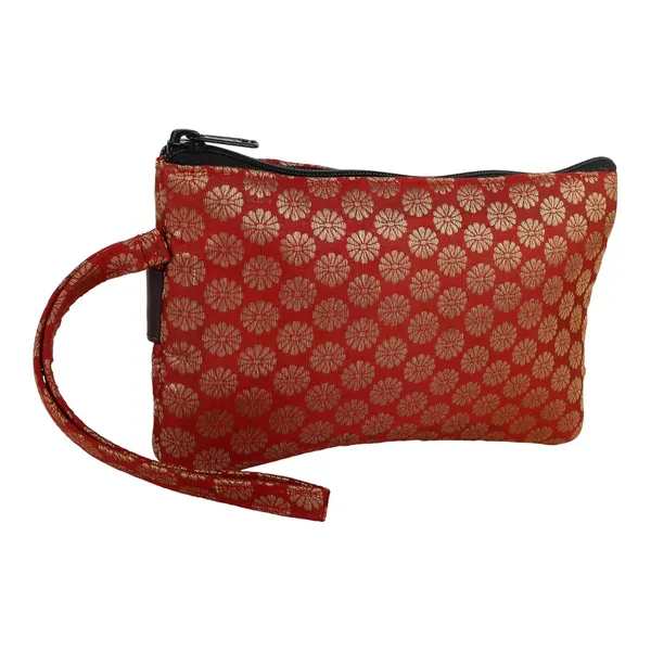 Indha_Handcrafted_Mobile_Case_for_Women_�_Maroon_Silk_Brocade_Wristlet_Pouch_|_Mini_Wallet_with_Mobile_Compartment_|_Slim_Travel_Pouch_for_Phone,_Cash_&_Cards_|_Handmade_in_India