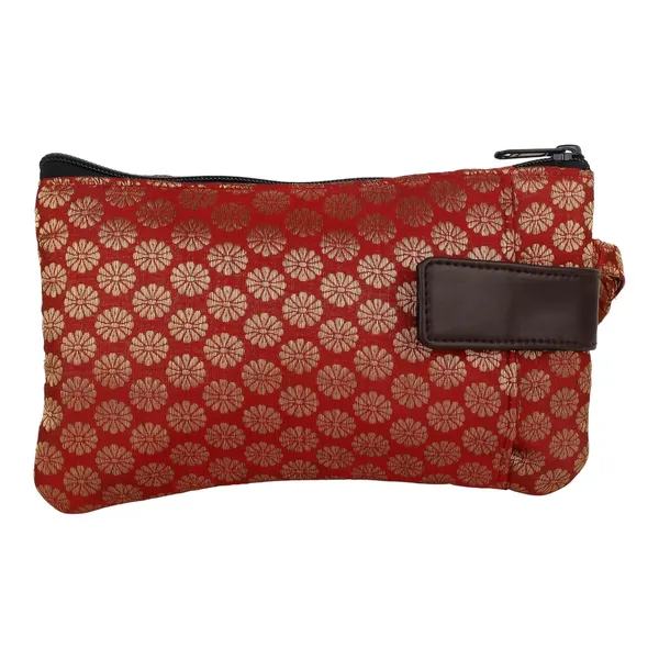 Indha_Handcrafted_Mobile_Case_for_Women_�_Maroon_Silk_Brocade_Wristlet_Pouch_|_Mini_Wallet_with_Mobile_Compartment_|_Slim_Travel_Pouch_for_Phone,_Cash_&_Cards_|_Handmade_in_India