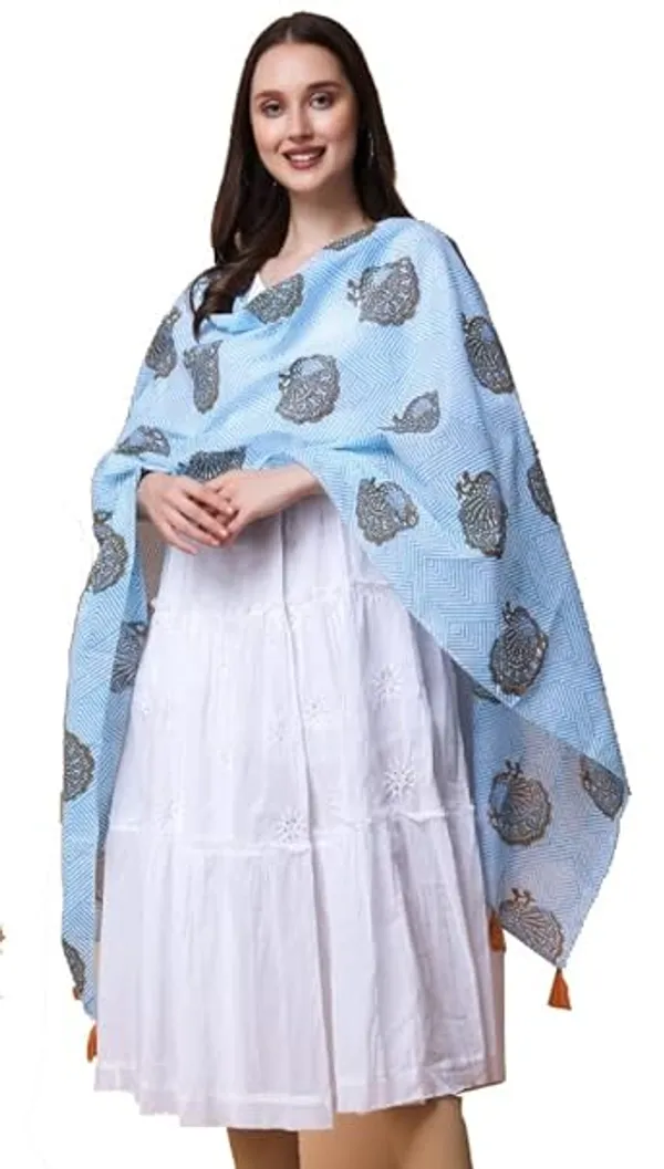 INDHA_Cotton_Stole_|_Block_Printed_Stole_|toles_For_Women_|_Traditional_Stoles_|_Gifting_|_Fashion_Wear_|_Indo_Western_Stole_|_Fashion_Accessory_(Peacock_With_Zig_Zag_Design)