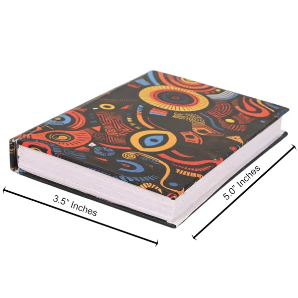 INDHA_Handmade_Recycled_Paper_Pocket_Diary_|_Upcycled_Printed_Motif_Cover_|_Eco-Friendly_Notebook_for_Office,_School_&_Gifting_|_50_Pages_|_3.5_x_5.0_Inches_|_Made_in_India_(Black_Abstrac_Art)